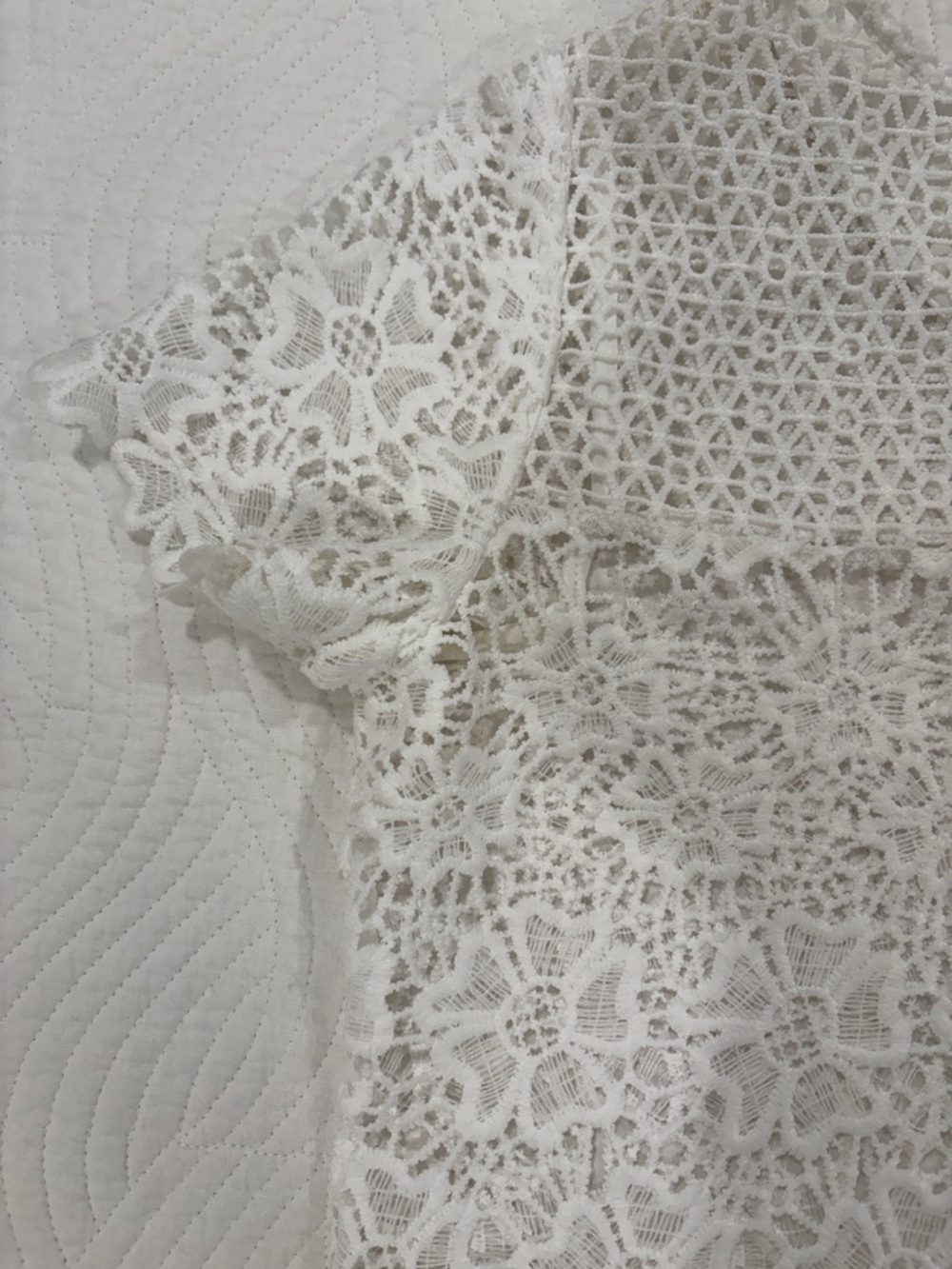 hearts of palm White Crochet Lace Short Sleeve Top - Picture 8 of 11